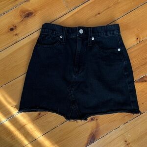 Madewell Black Denim A-line Mini Skirt Size 24